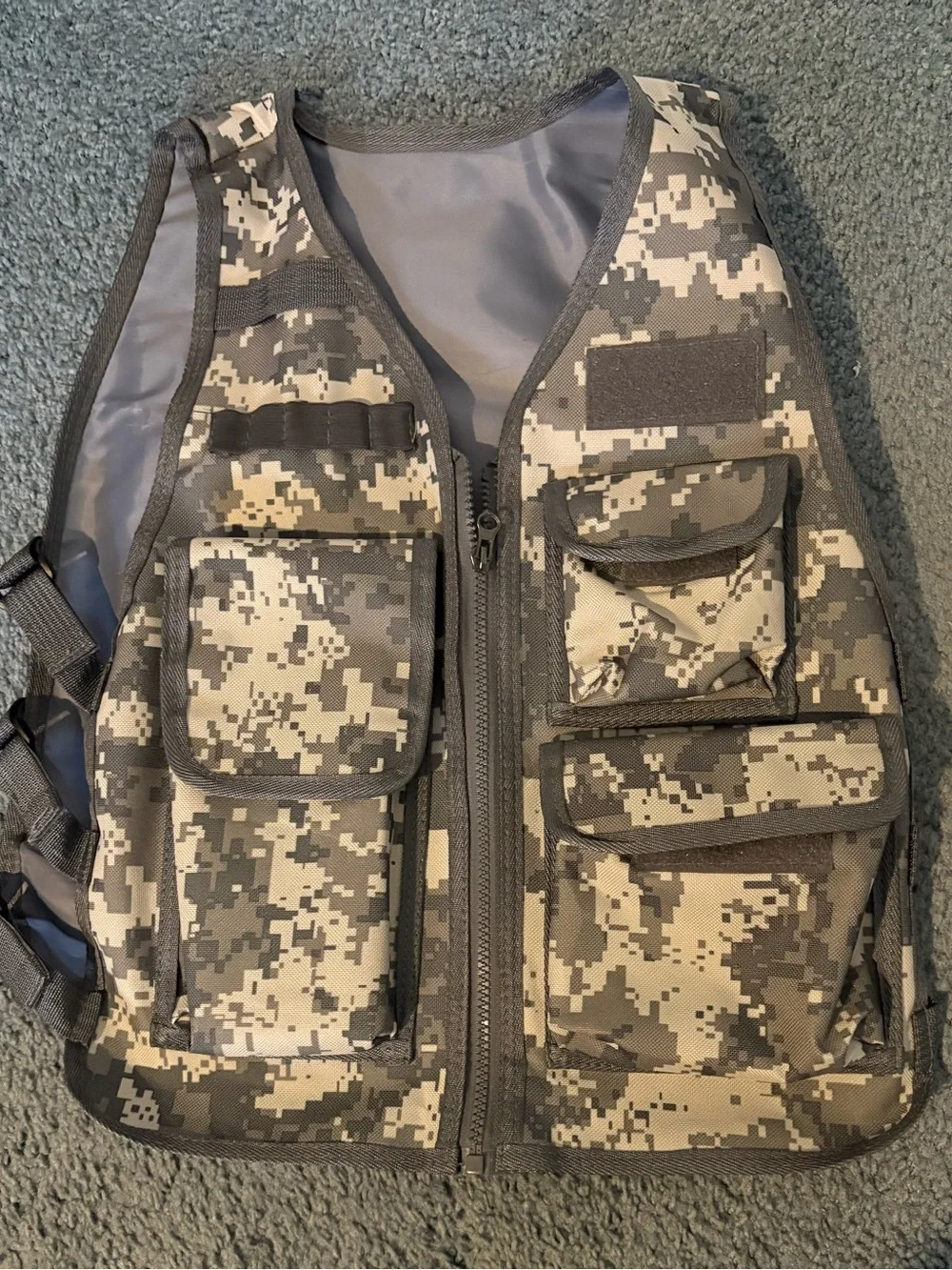 Digital Camo Tactical Utility Vest - Gray/Black Kid’s Play Vest